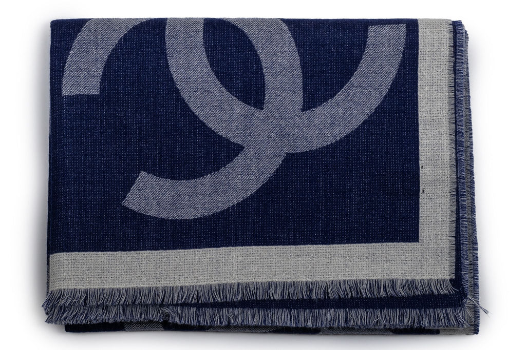 Chanel New Cashmere Shawl Navy