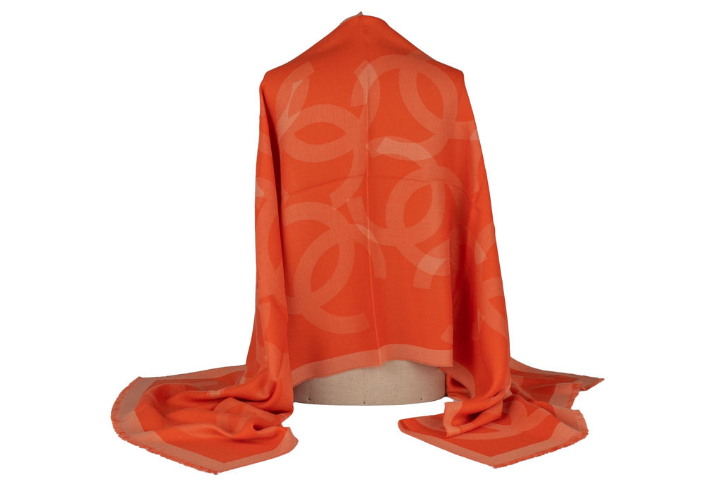 Chanel New Cashmere Shawl Orange