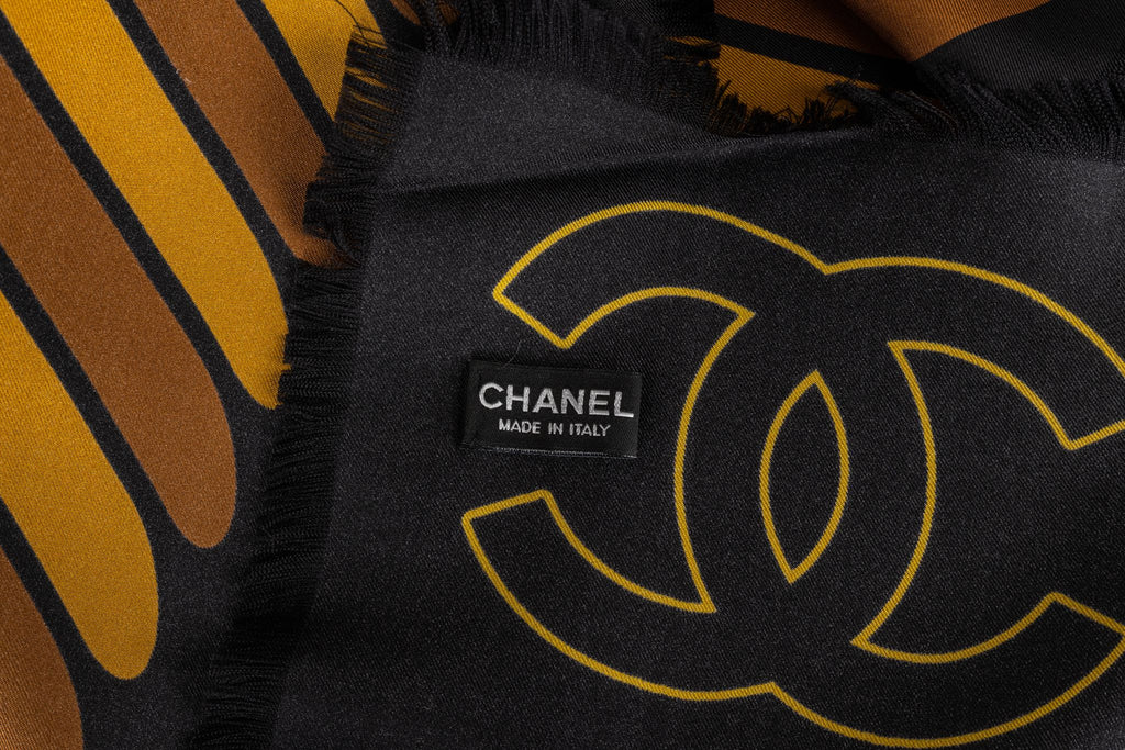 Chanel Black Egyptian Silk Shawl