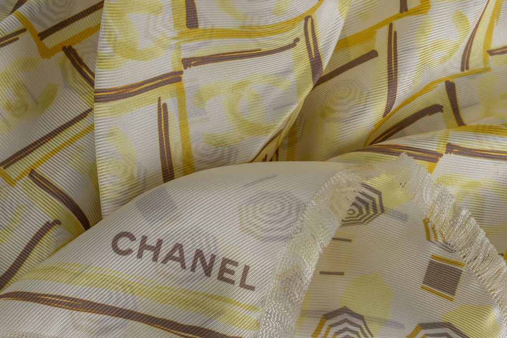 Chanel New Beach Silk Shawl Yellow