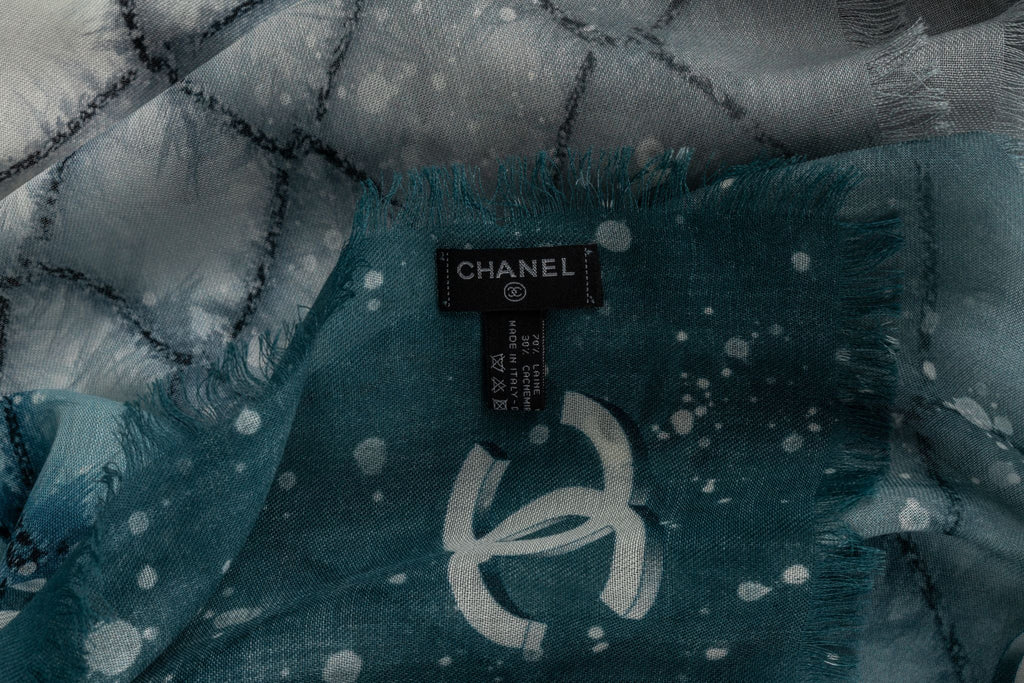 Chanel New Cashmere Shawl Space Blue