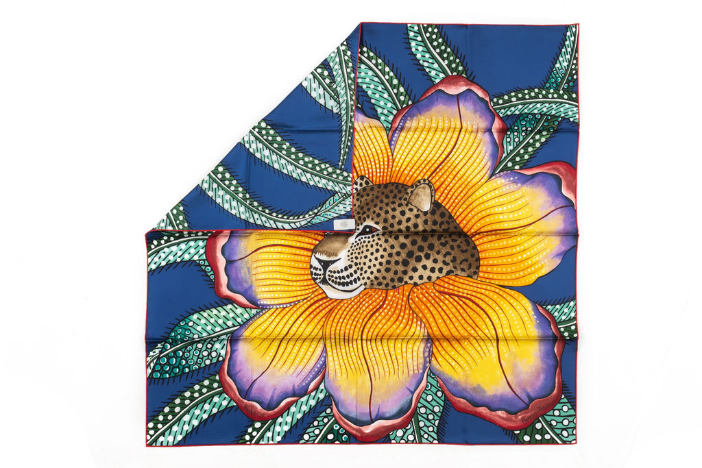 Hermès New Blue "Baobab" Silk Scarf