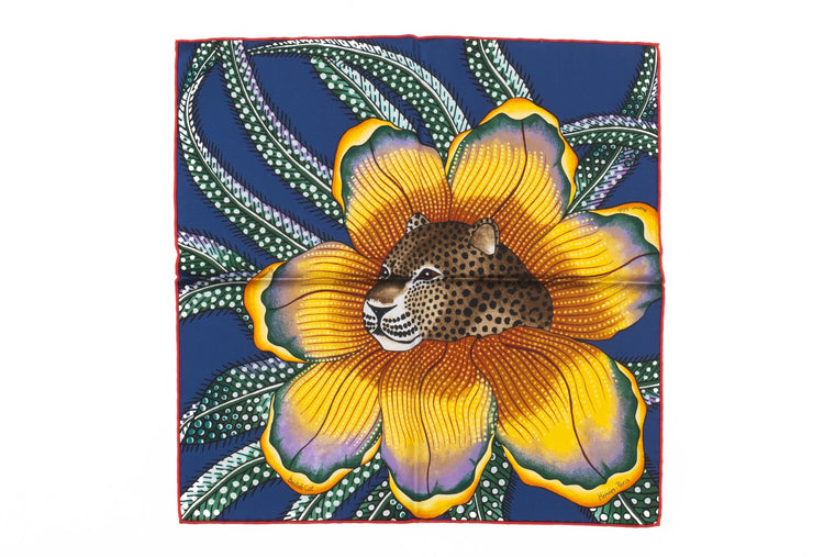 Hermès NewBlue "Baobab" Silk Gavroche