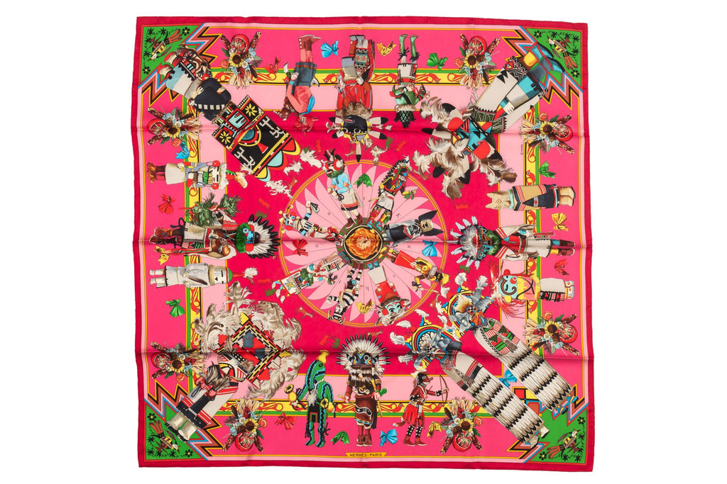 Hermès Pink Kachinas Silk Scarf NIB