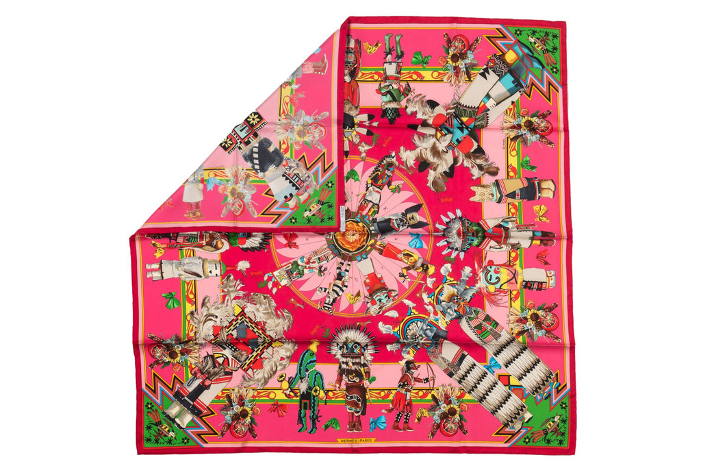 Hermès Pink Kachinas Silk Scarf NIB