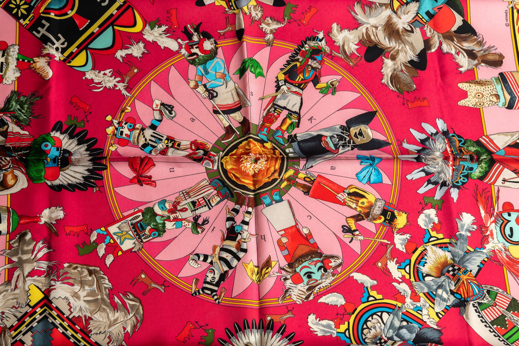 Hermès Pink Kachinas Silk Scarf NIB