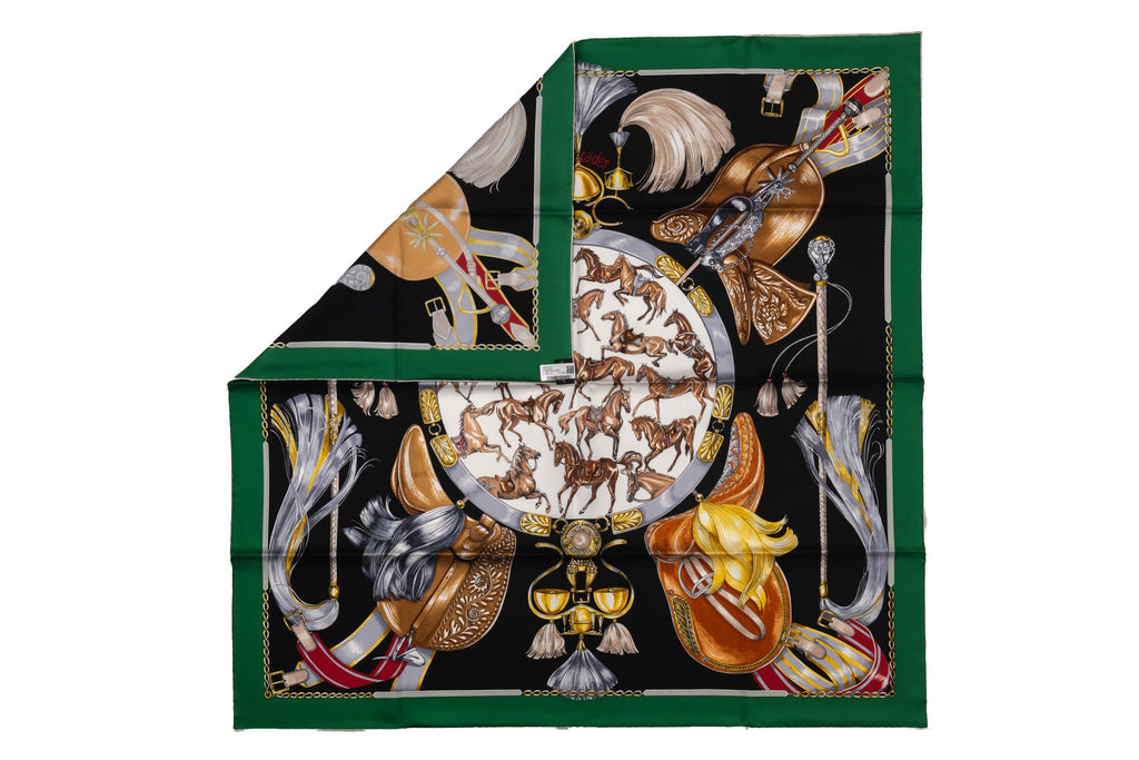 Hermes Carre Caval Cades Silk Scarf NIB