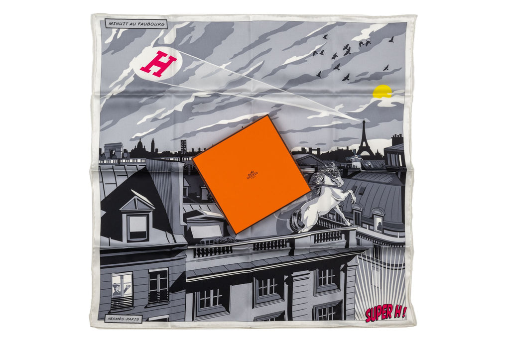 Hermès "Minuit au Faubourg" Silk Scarf