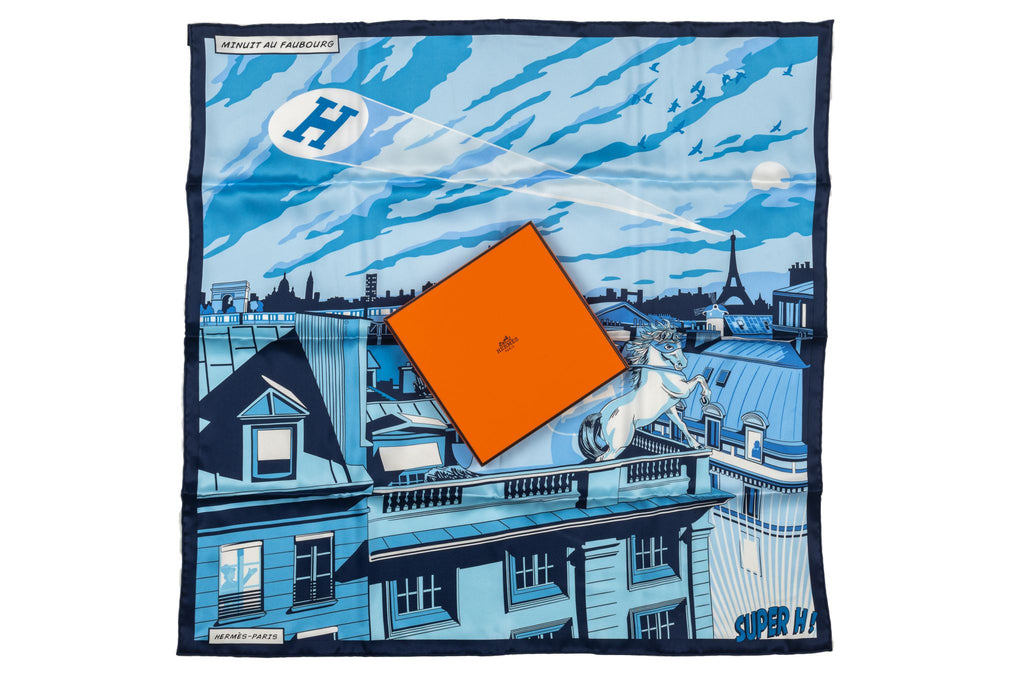 Hermès "Minuit au Faubourg" Silk Scarf