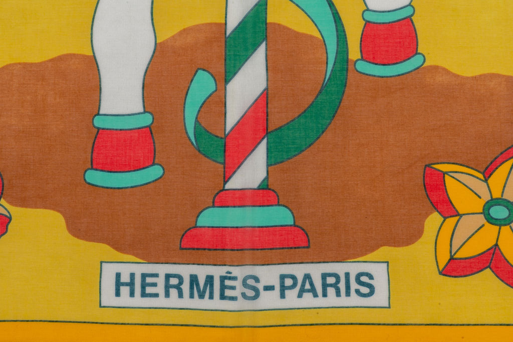 Hermes Cotton Scarf Pareo Shawl Horse