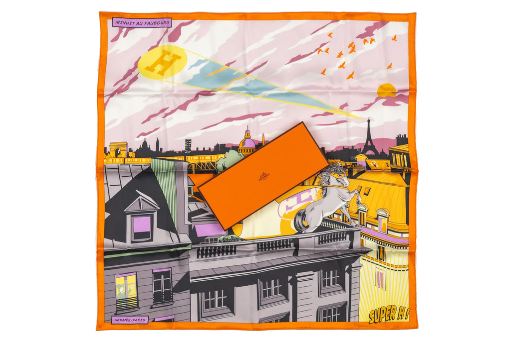 Hermès "Minuit au Faubourg" Silk Scarf