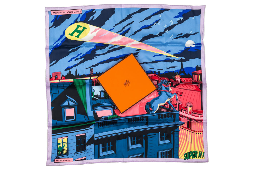 Hermès "Minuit au Faubourg" Silk Scarf