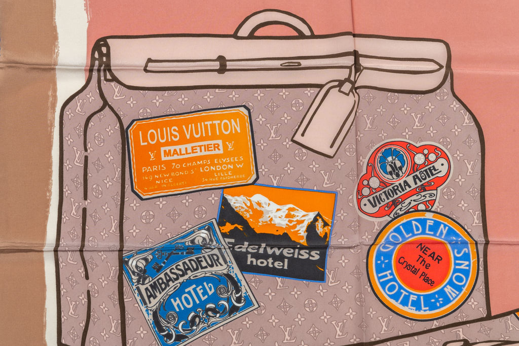 Louis Vuitton LV Trunks Silk Scarf