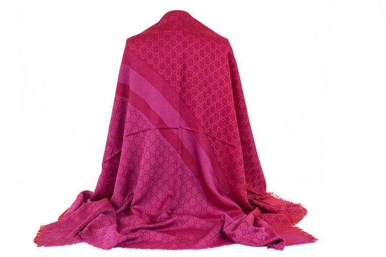 Gucci Monogram 2 tone Fuchsia Shawl