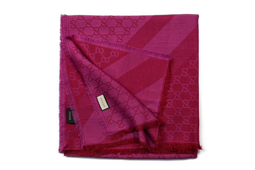 Gucci Monogram 2 tone Fuchsia Shawl