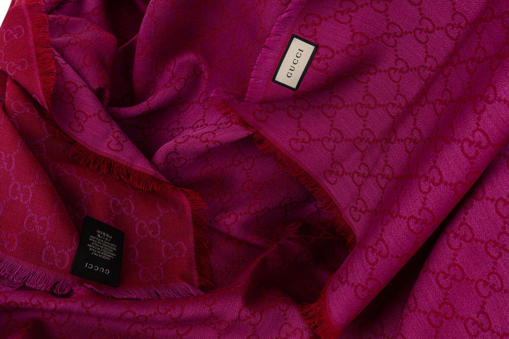 Gucci Monogram 2 tone Fuchsia Shawl