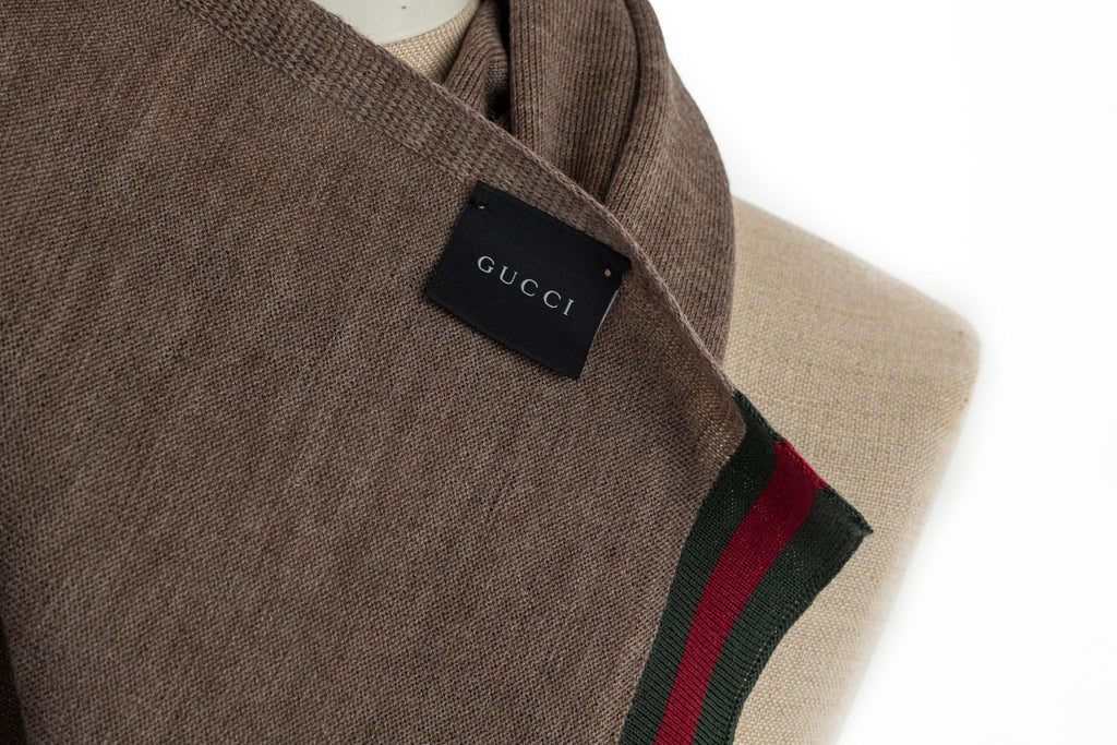 Gucci New Wool Shawl Brown