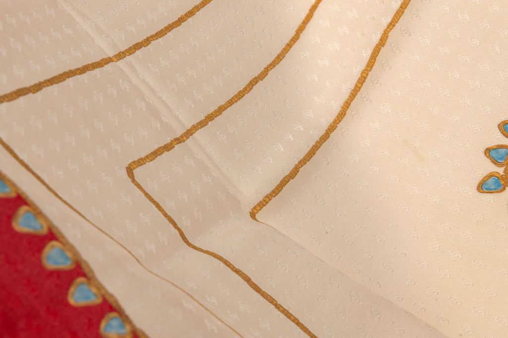 Chanel Vintage Beige Silk Gripoix  Scarf