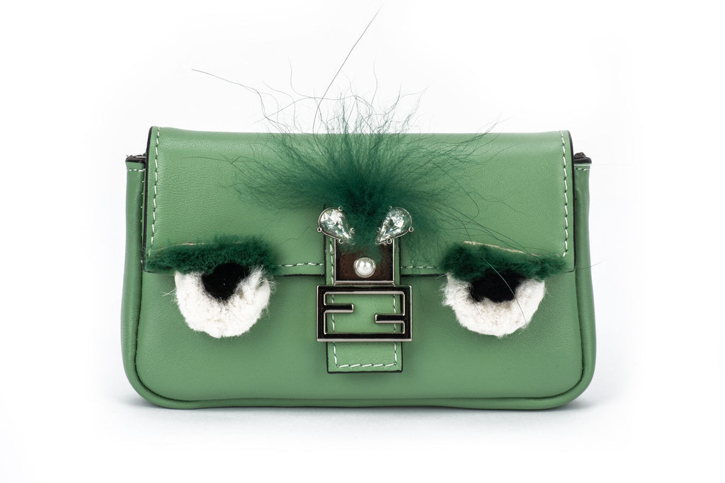 Fendi Leather Micro Monster Baguette