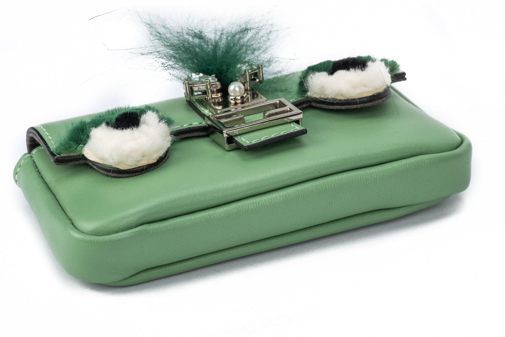 Fendi Leather Micro Monster Baguette