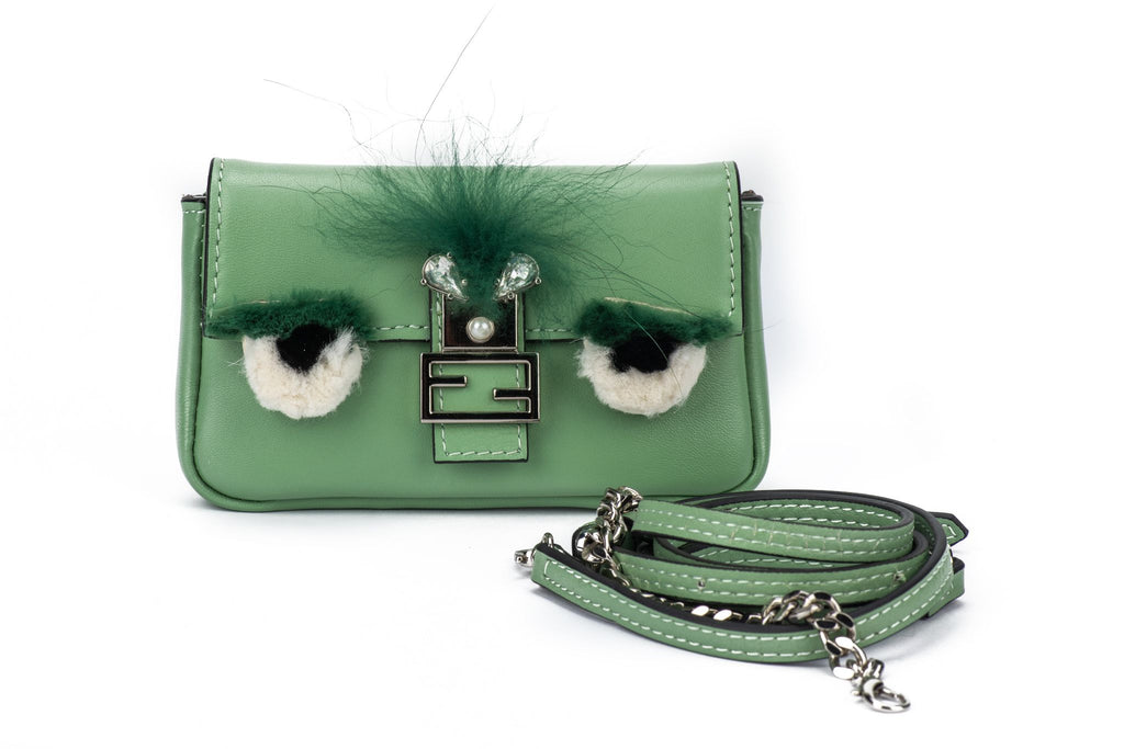 Fendi Leather Micro Monster Baguette