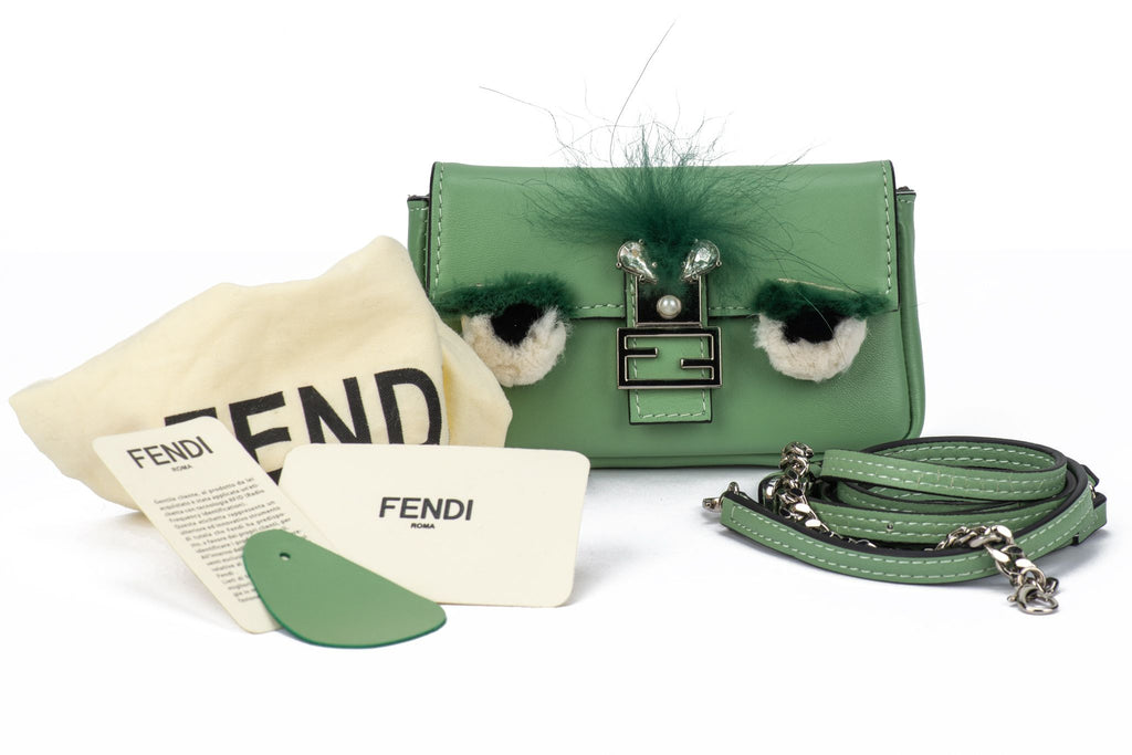 Fendi Leather Micro Monster Baguette