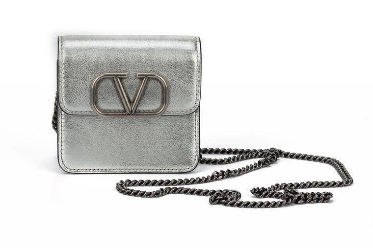 Valentino Silver Mini Cross Body Bag
