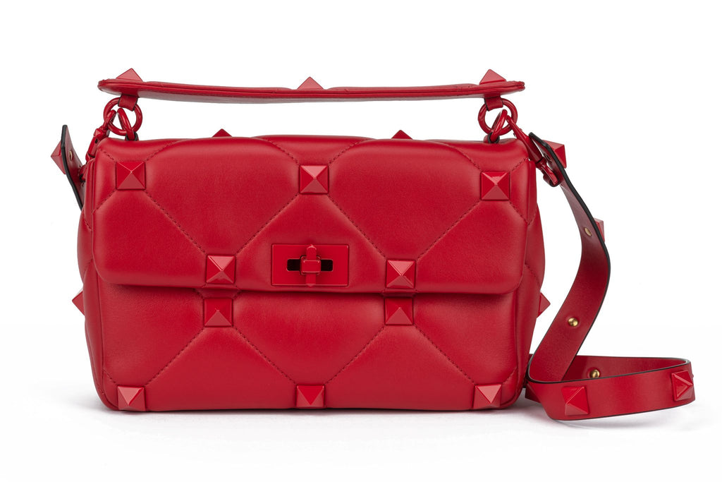 Valentino Roman Stud Red Shoulder Bag