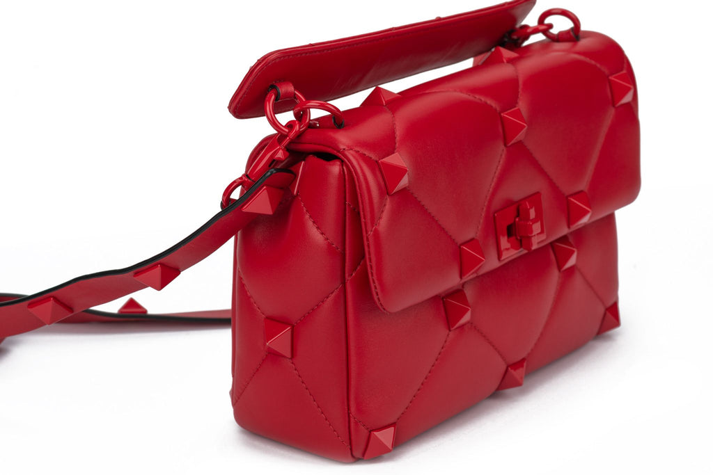 Valentino Roman Stud Red Shoulder Bag