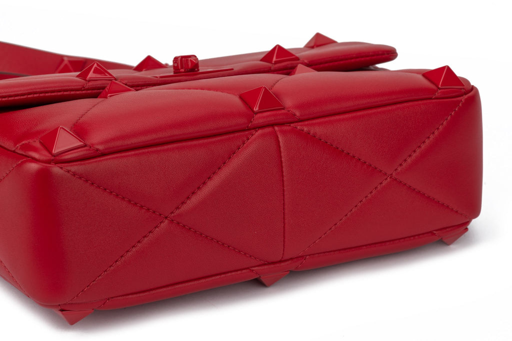 Valentino Roman Stud Red Shoulder Bag
