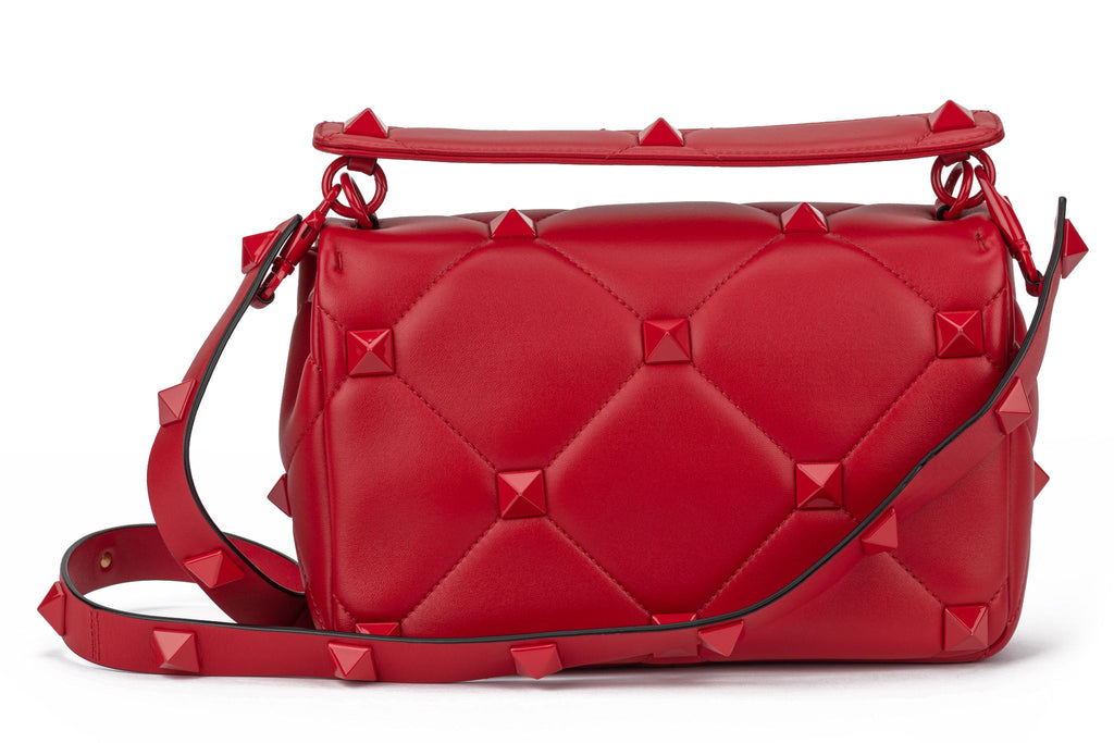 Valentino Roman Stud Red Shoulder Bag