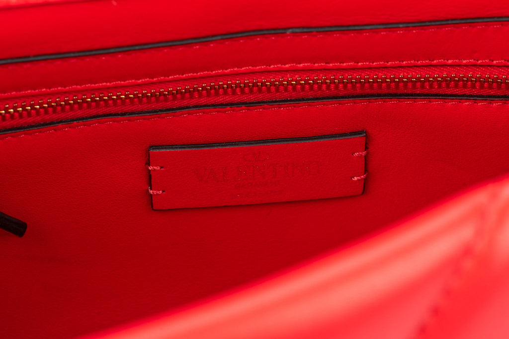 Valentino Roman Stud Red Shoulder Bag