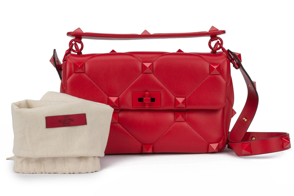 Valentino Roman Stud Red Shoulder Bag