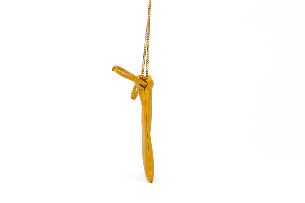 YSL New Yellow  Drawstring Bag On Chain