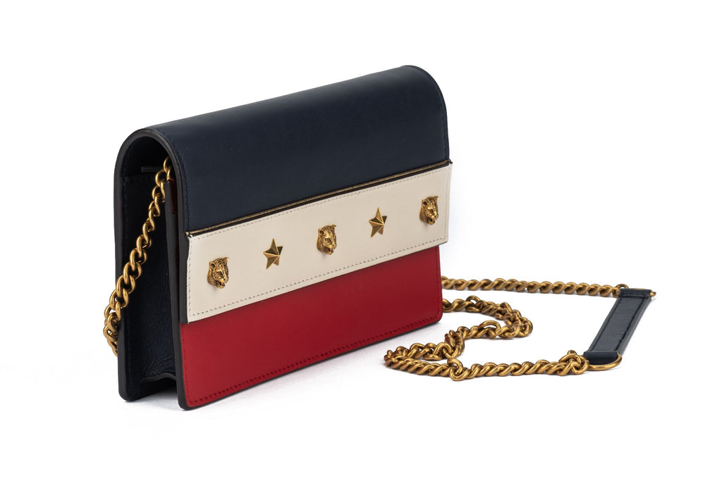 Gucci New Tricolor Tiger Studs Crossbody