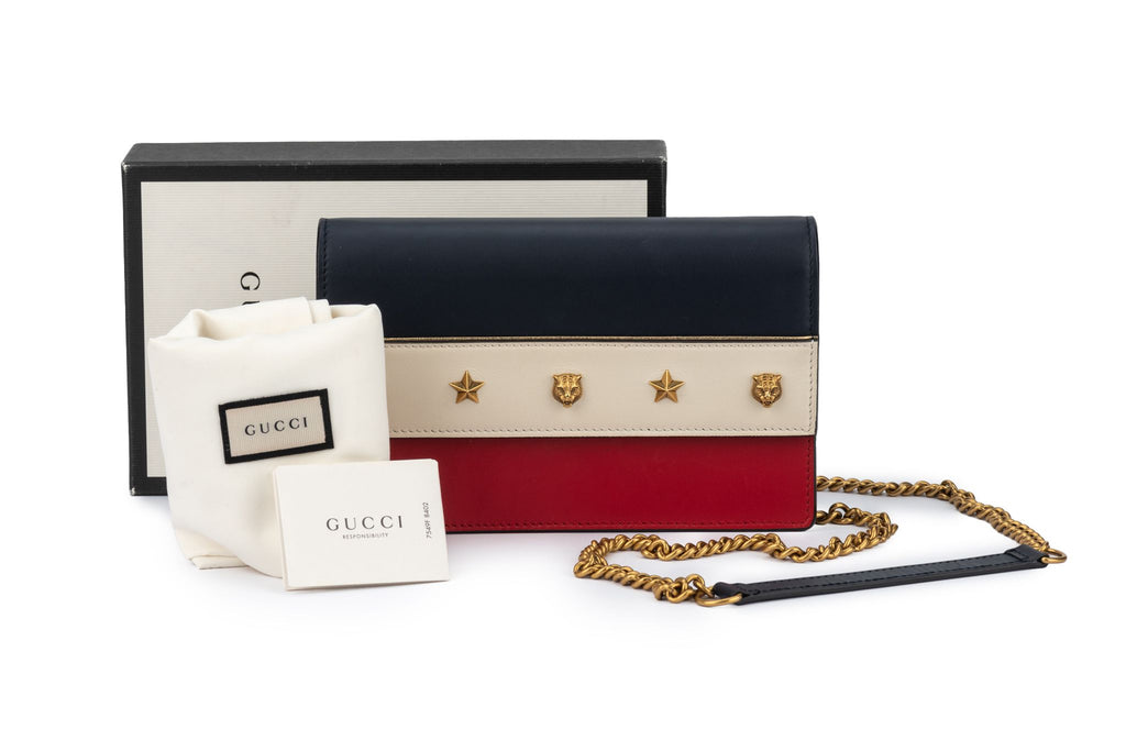 Gucci New Tricolor Tiger Studs Crossbody