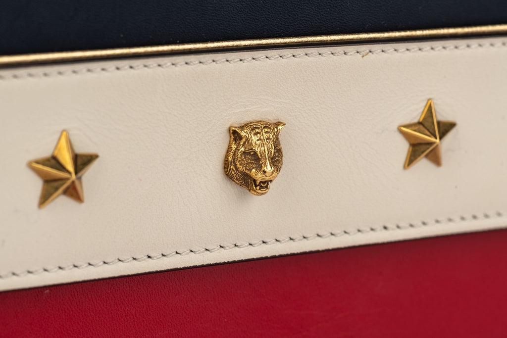 Gucci New Tricolor Tiger Studs Crossbody