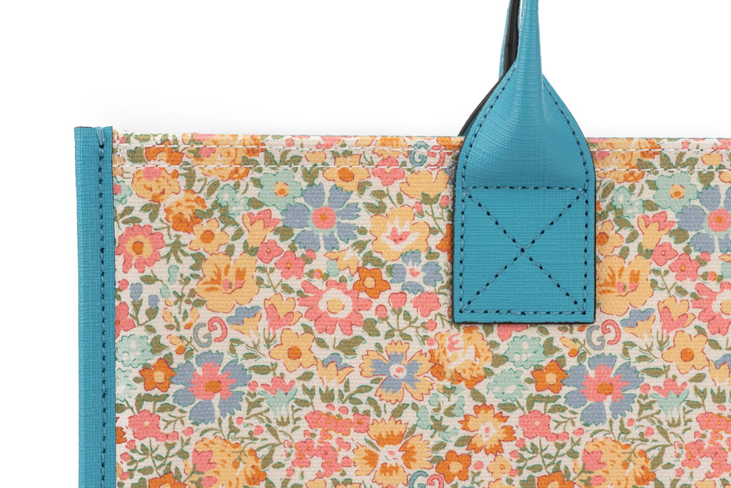 Gucci New Liberty Celeste Flowers Tote