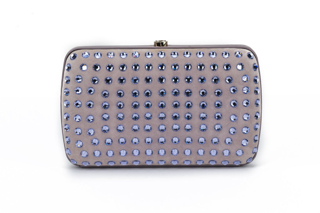 Gucci Lilac Suede Bejeweled Evening Bag