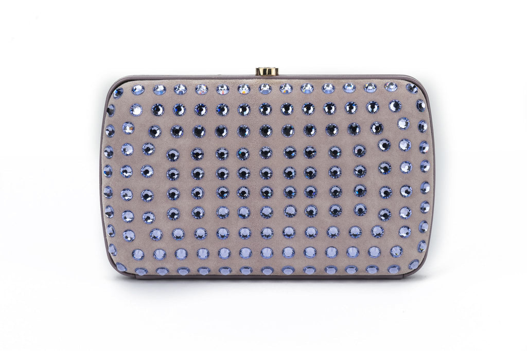 Gucci Lilac Suede Bejeweled Evening Bag