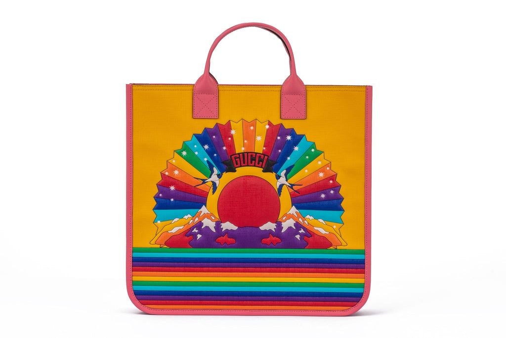 Gucci New Love Yellow Rainbow Tote