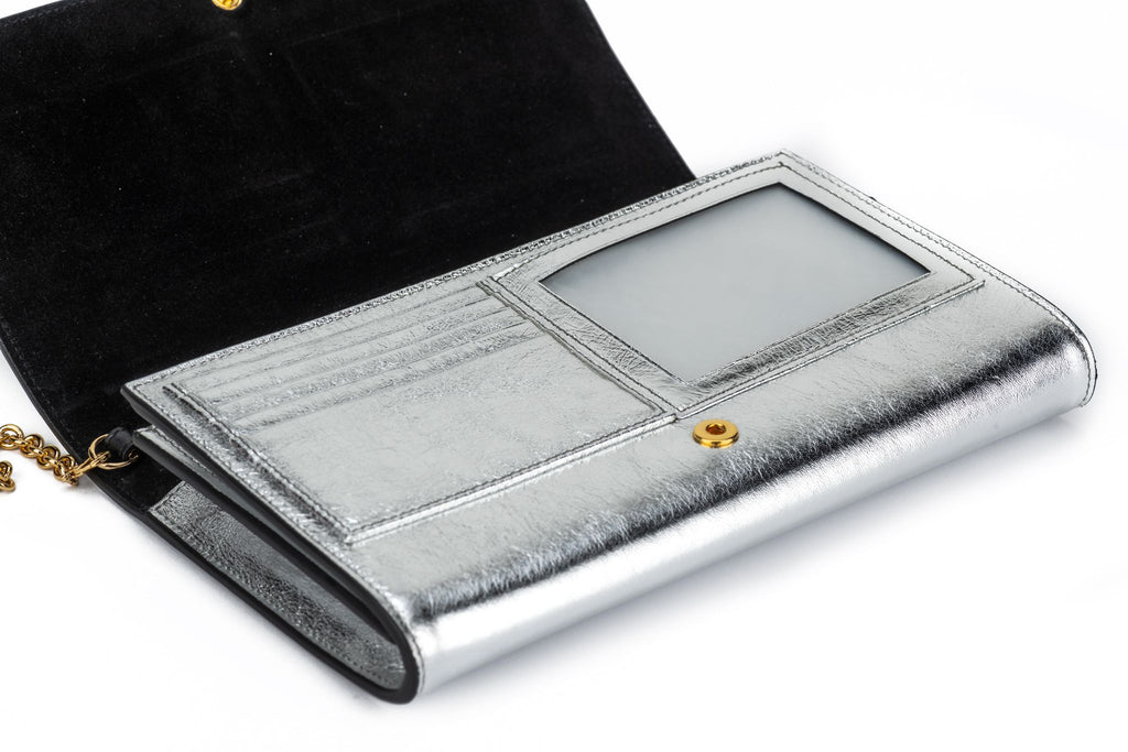 YSL NIB Silver Belle De Jour Cross Body