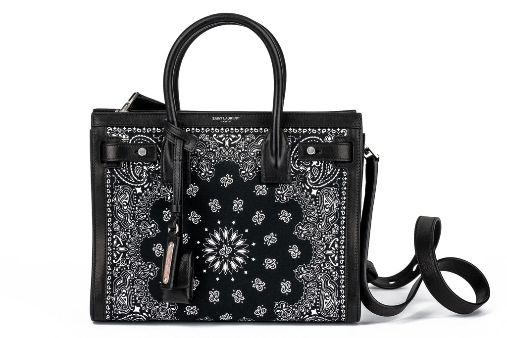 YSL New Black White Bandana 2 Way Bag