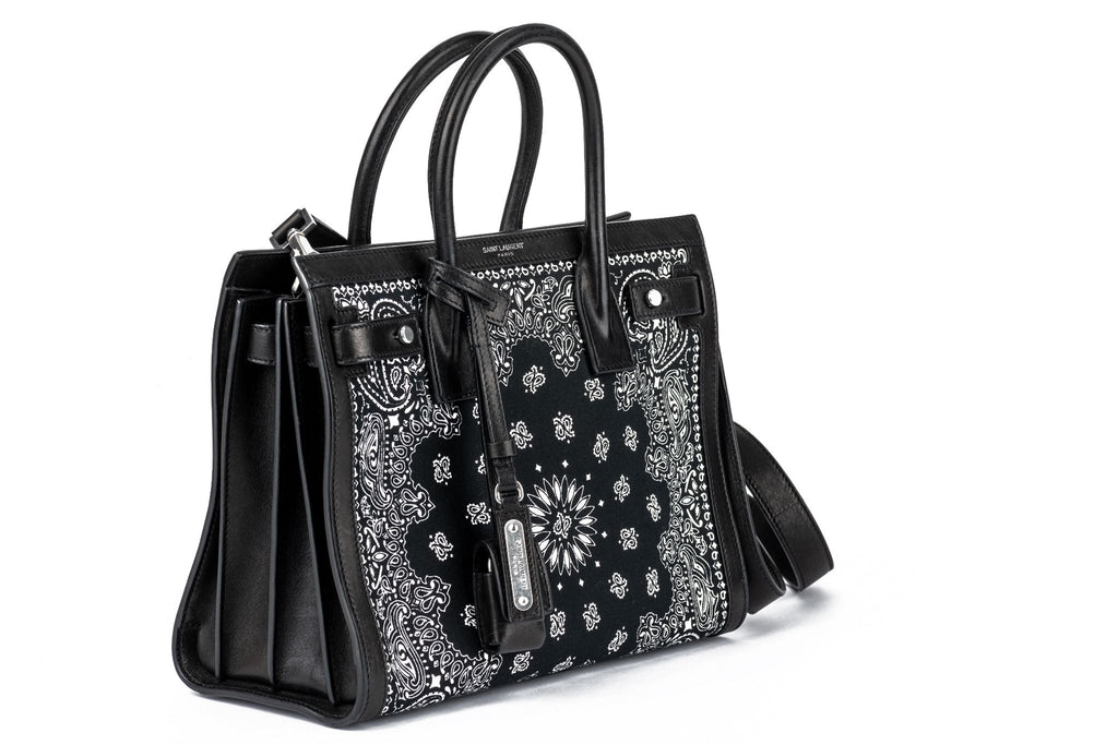 YSL New Black White Bandana 2 Way Bag
