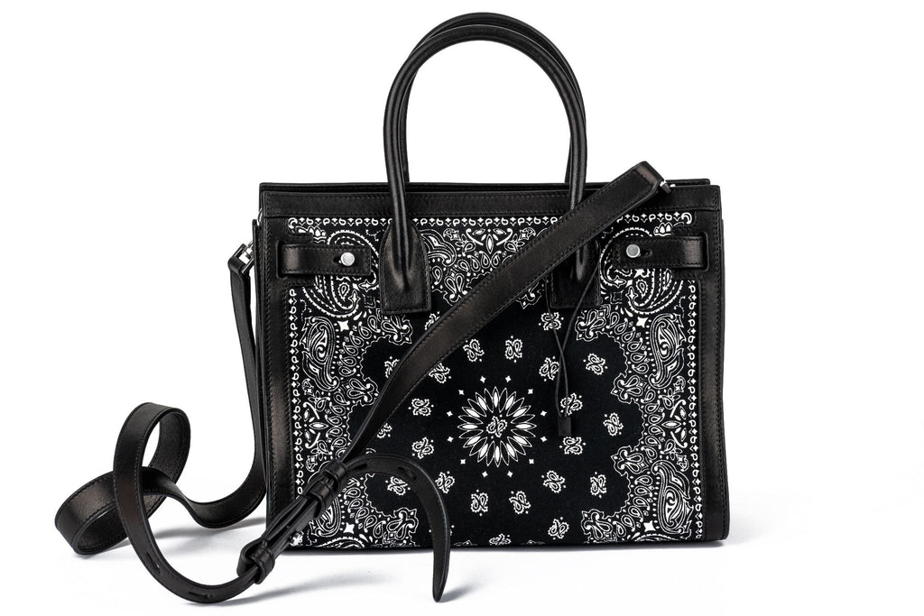 YSL New Black White Bandana 2 Way Bag