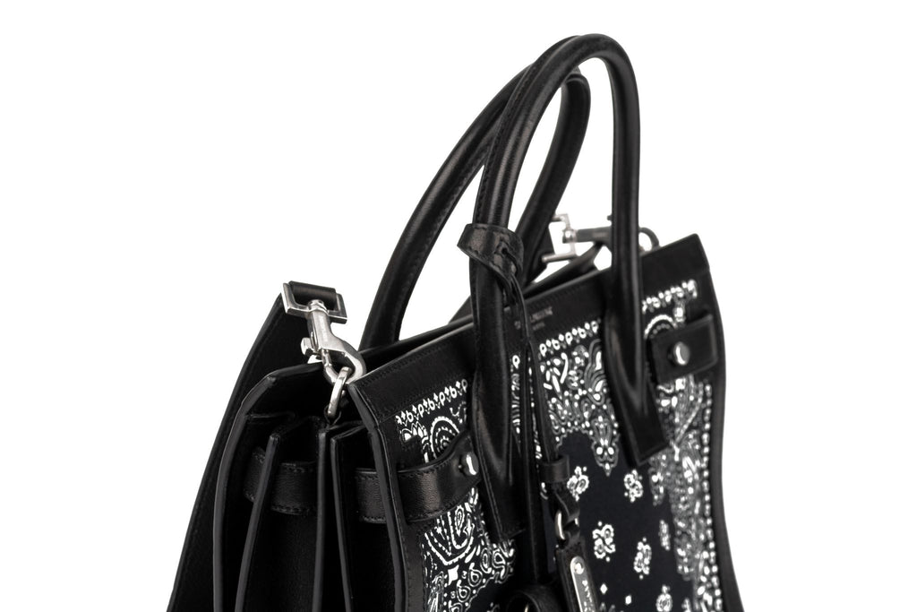 YSL New Black White Bandana 2 Way Bag