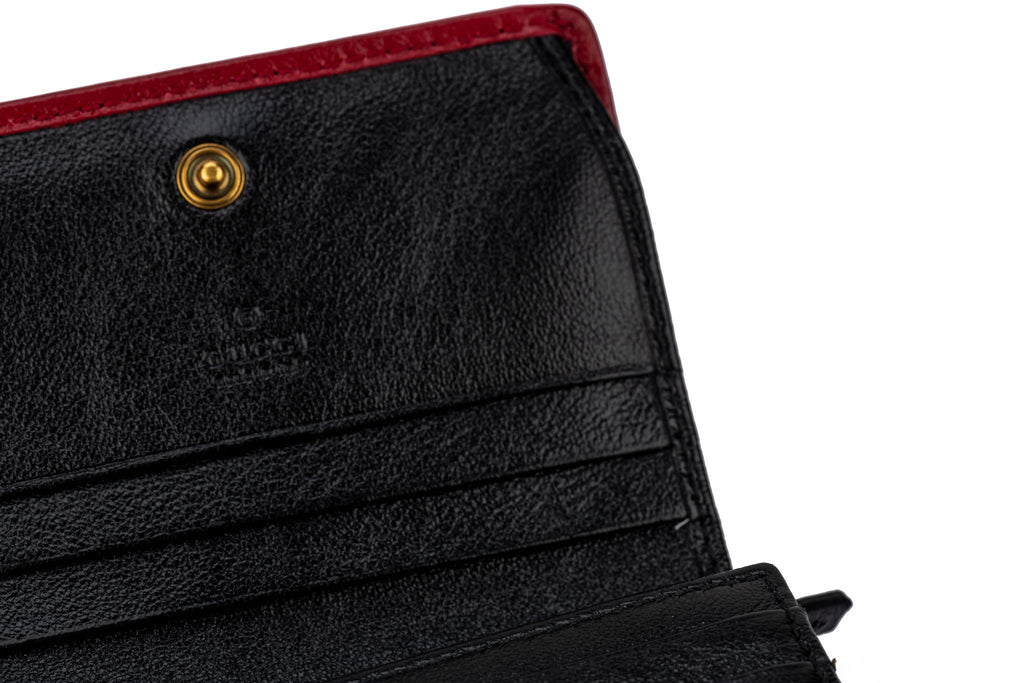 Gucci New Black Red Marmont Wallet