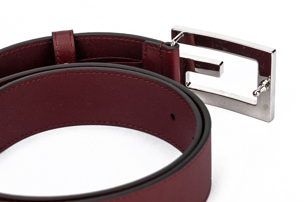 Gucci New DarkRed Iridescent Buckle Belt