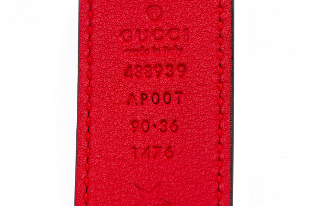 Gucci New Red Horse bit Medium Belt 90