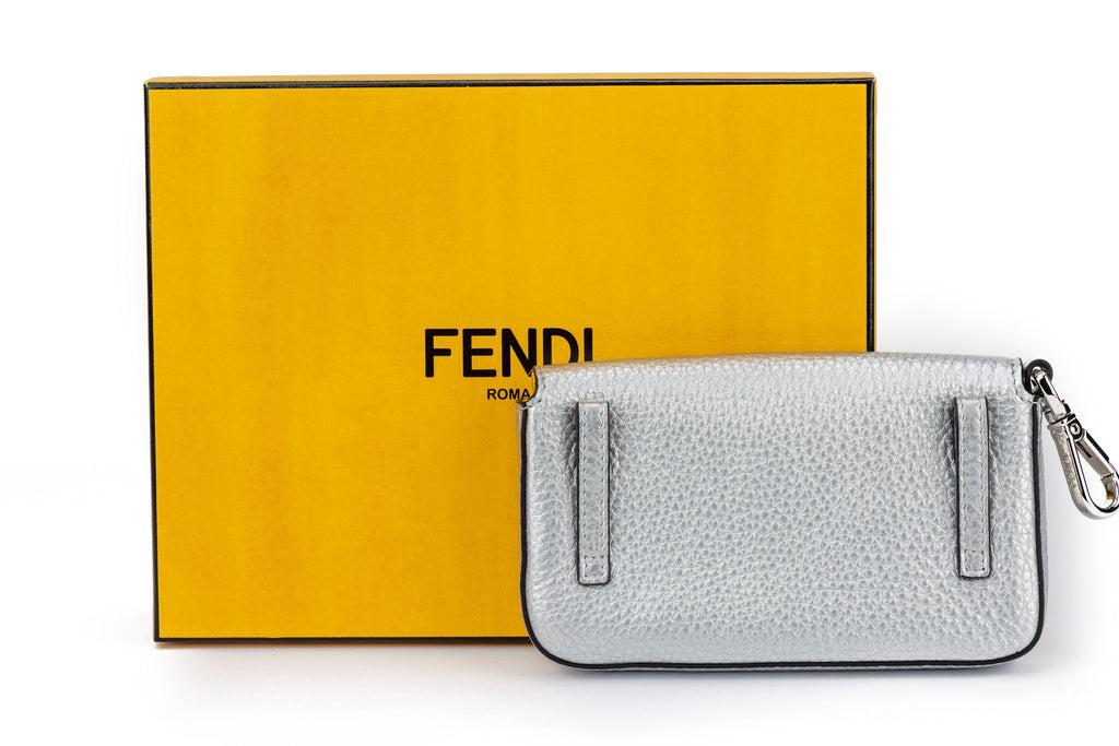 Fendi New in Box Silver Micro Baguette